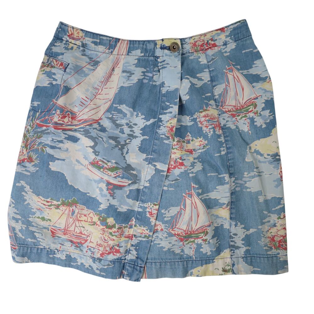 Vintage Liz Claiborne Tropical Sailing Print Skort